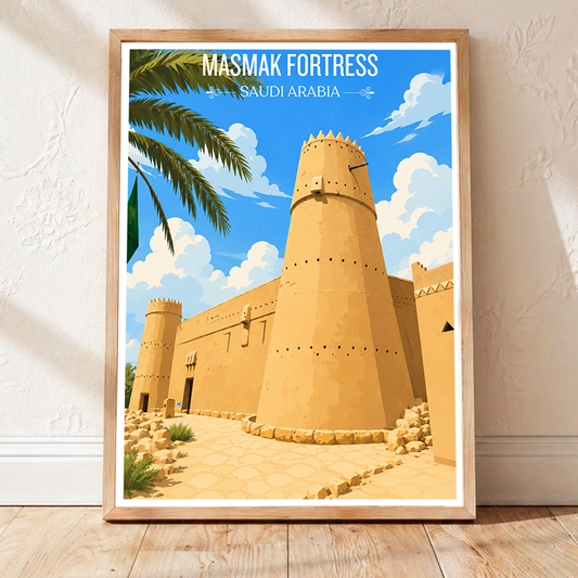 Masmak Fortress - Saudi Arabia - Travel Wall Art Deco Poster Print - Art Print - Travel Art Poster