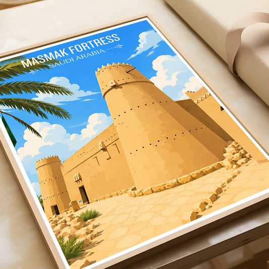 Masmak Fortress - Saudi Arabia - Travel Wall Art Deco Poster Print - Art Print - Travel Art Poster