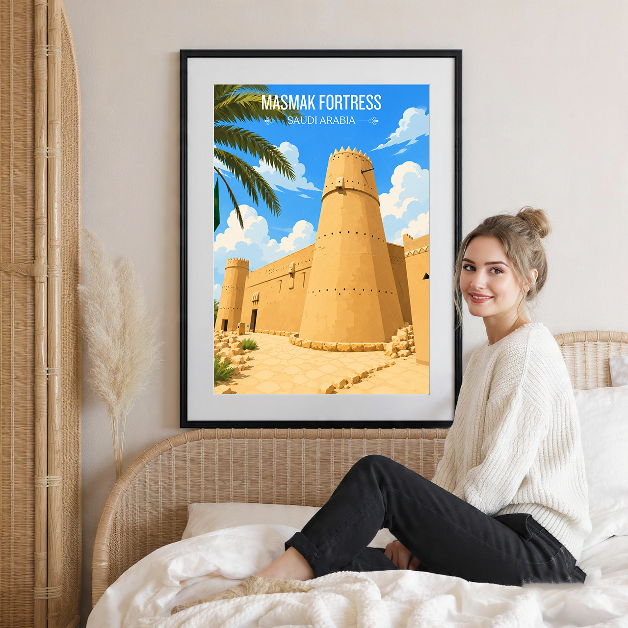 Masmak Fortress - Saudi Arabia - Travel Wall Art Deco Poster Print