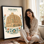 Pigeon Towers - Saudi Arabia - Travel Wall Art Deco Poster Print