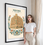 Pigeon Towers - Saudi Arabia - Travel Wall Art Deco Poster Print