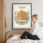 Pigeon Towers - Saudi Arabia - Travel Wall Art Deco Poster Print