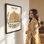 Pigeon Towers - Saudi Arabia - Travel Wall Art Deco Poster Print
