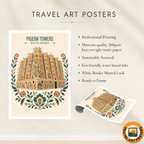 Pigeon Towers - Saudi Arabia - Travel Wall Art Deco Poster Print