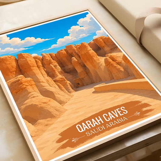 Qarah Caves - Saudi Arabia - Travel Wall Art Deco Poster Print - Art Print - Travel Art Poster