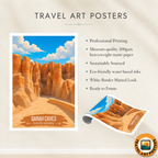 Qarah Caves - Saudi Arabia - Travel Wall Art Deco Poster Print