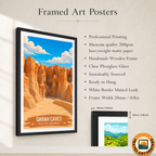 Qarah Caves - Saudi Arabia - Travel Wall Art Deco Poster Print