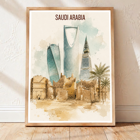 Saudi Arabia - Travel Wall Art Deco Poster Print - Art Print - Travel Art Poster