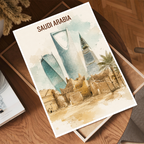 Saudi Arabia - Travel Wall Art Deco Poster Print
