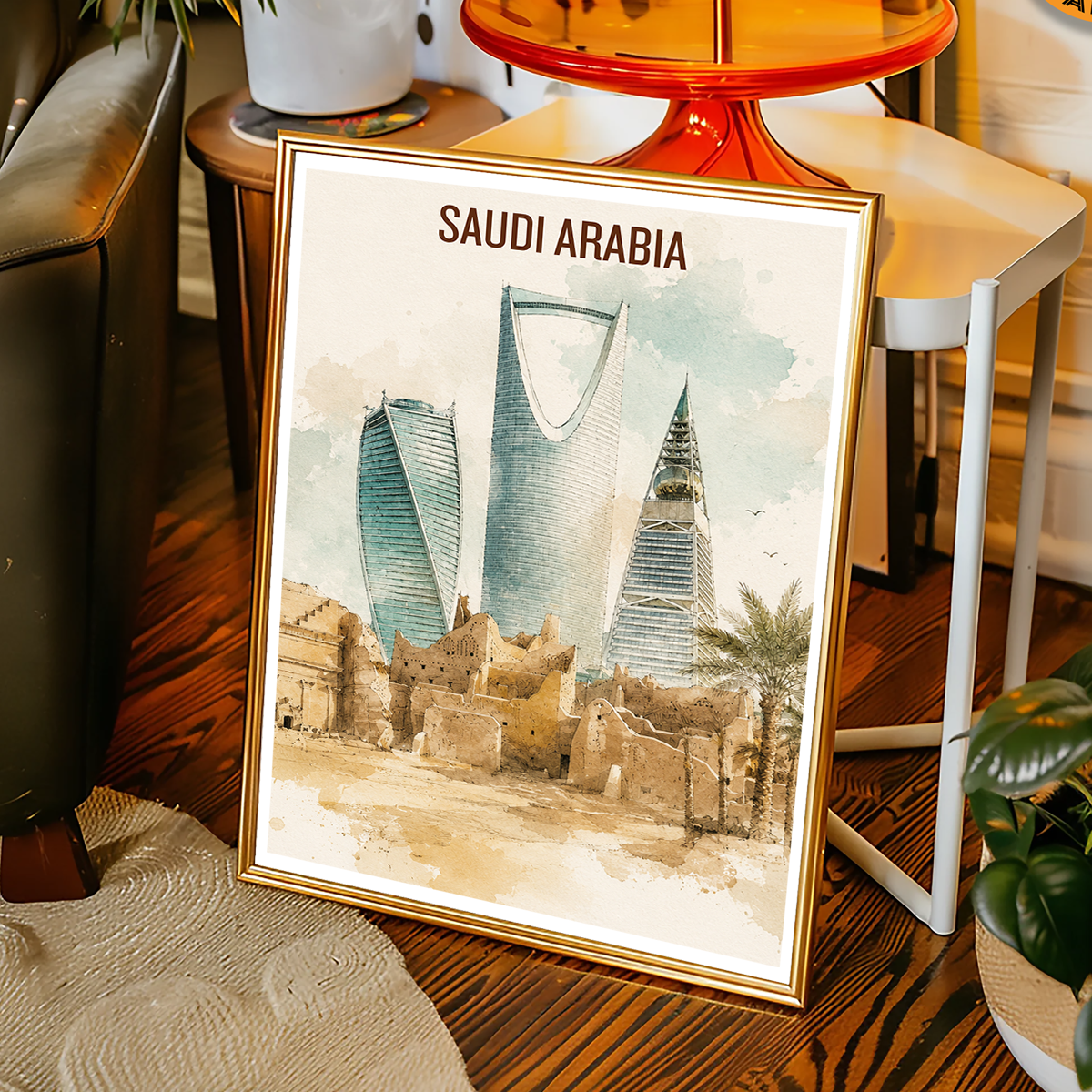 Saudi Arabia - Travel Wall Art Deco Poster Print