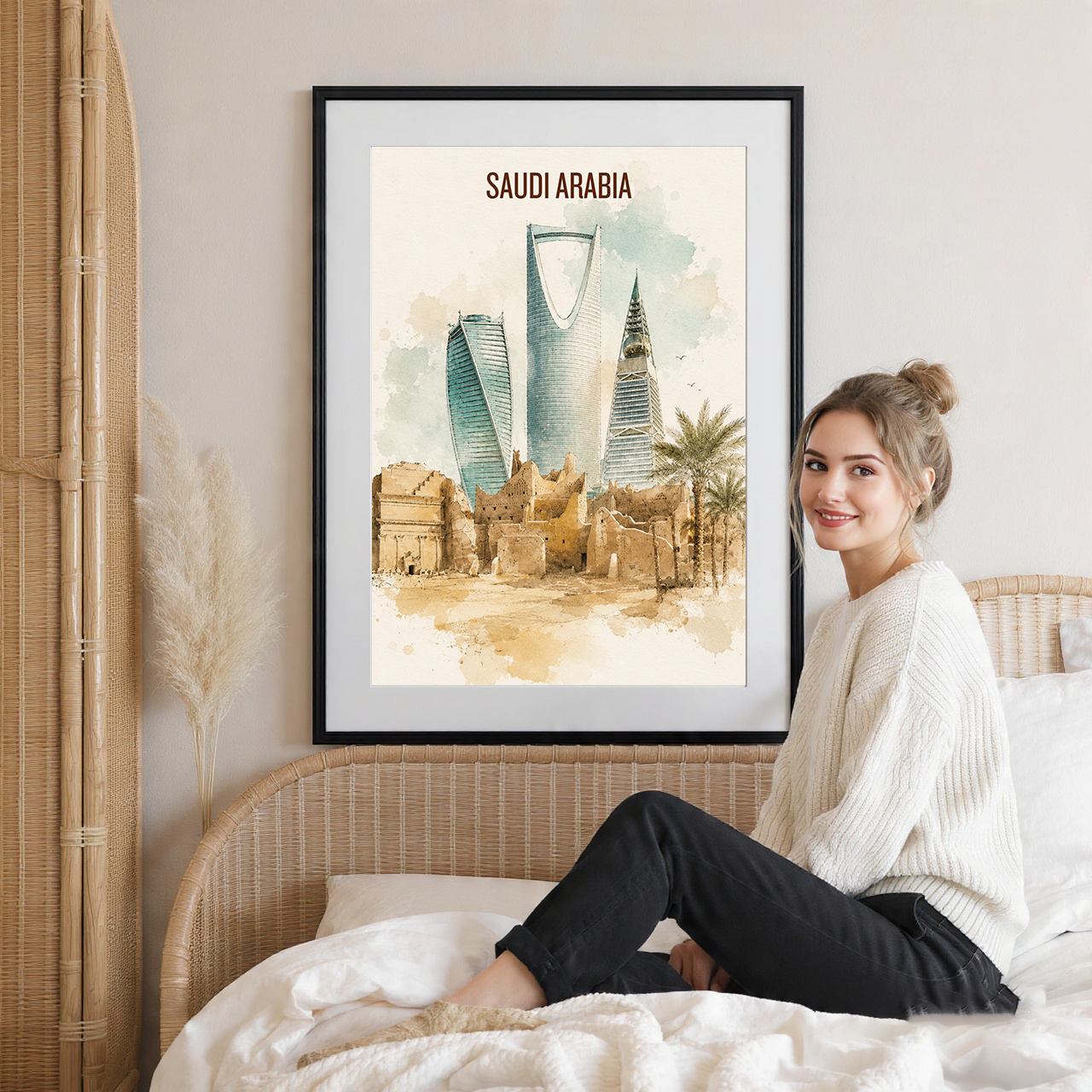 Saudi Arabia - Travel Wall Art Deco Poster Print