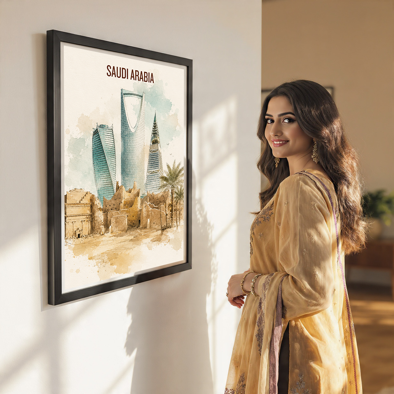 Saudi Arabia - Travel Wall Art Deco Poster Print