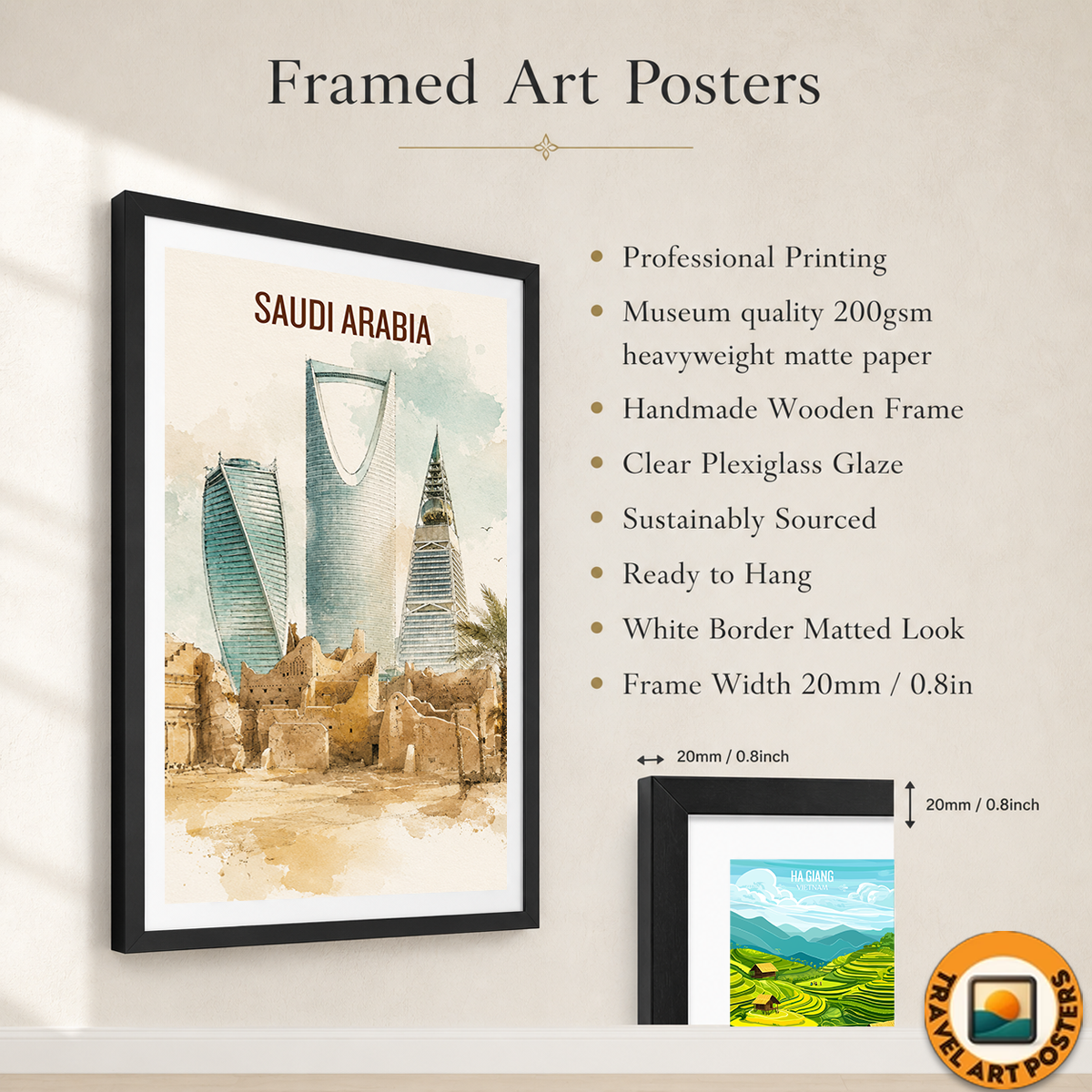 Saudi Arabia - Travel Wall Art Deco Poster Print