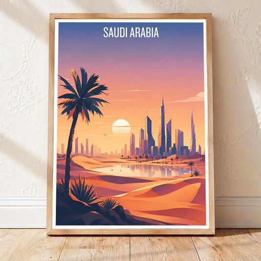 Saudi Arabia - Travel Wall Art Deco Poster Print - Art Print - Travel Art Poster
