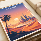 Saudi Arabia - Travel Wall Art Deco Poster Print