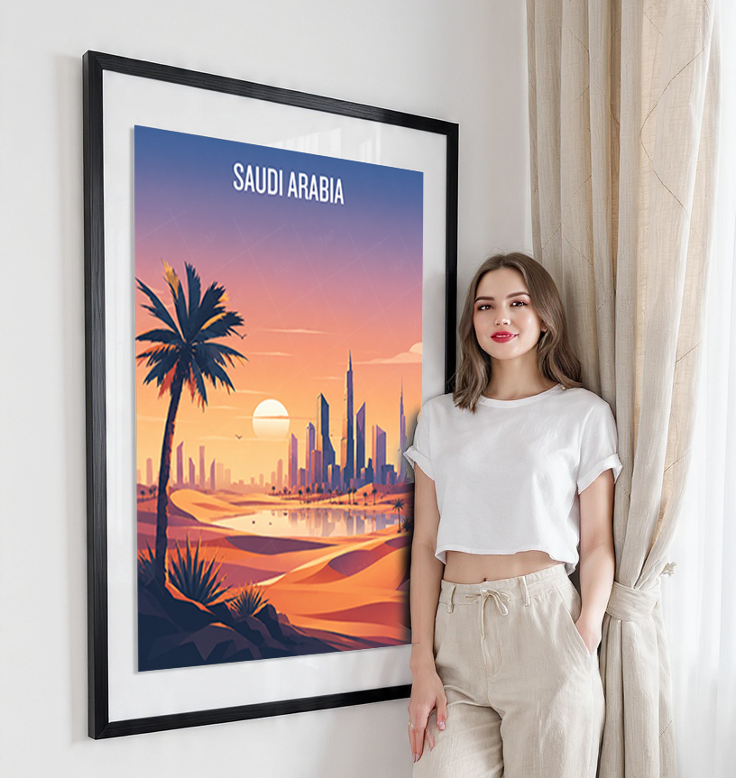 Saudi Arabia - Travel Wall Art Deco Poster Print