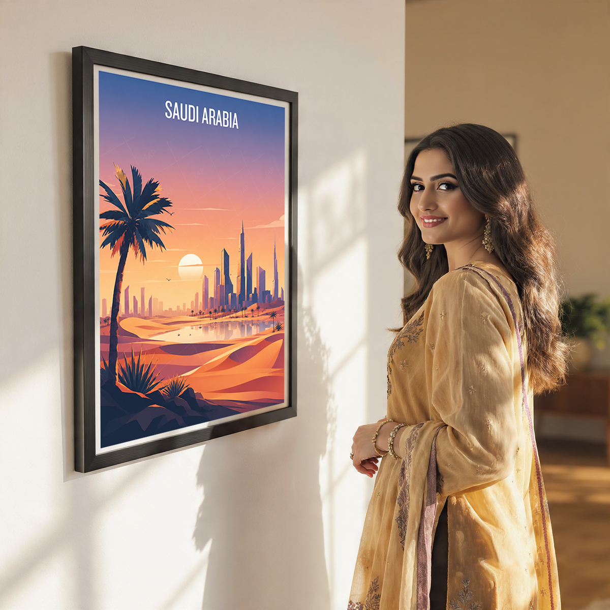 Saudi Arabia - Travel Wall Art Deco Poster Print
