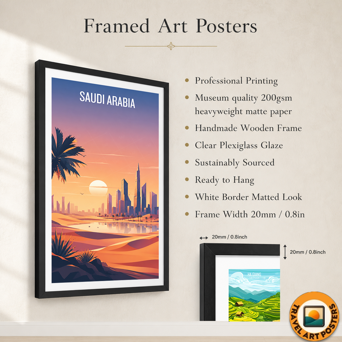 Saudi Arabia - Travel Wall Art Deco Poster Print