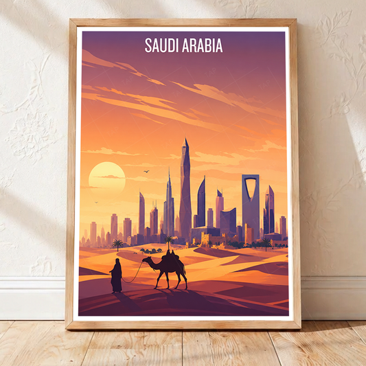 Saudi Arabia - Travel Wall Art Deco Poster Print - Art Print - Travel Art Poster