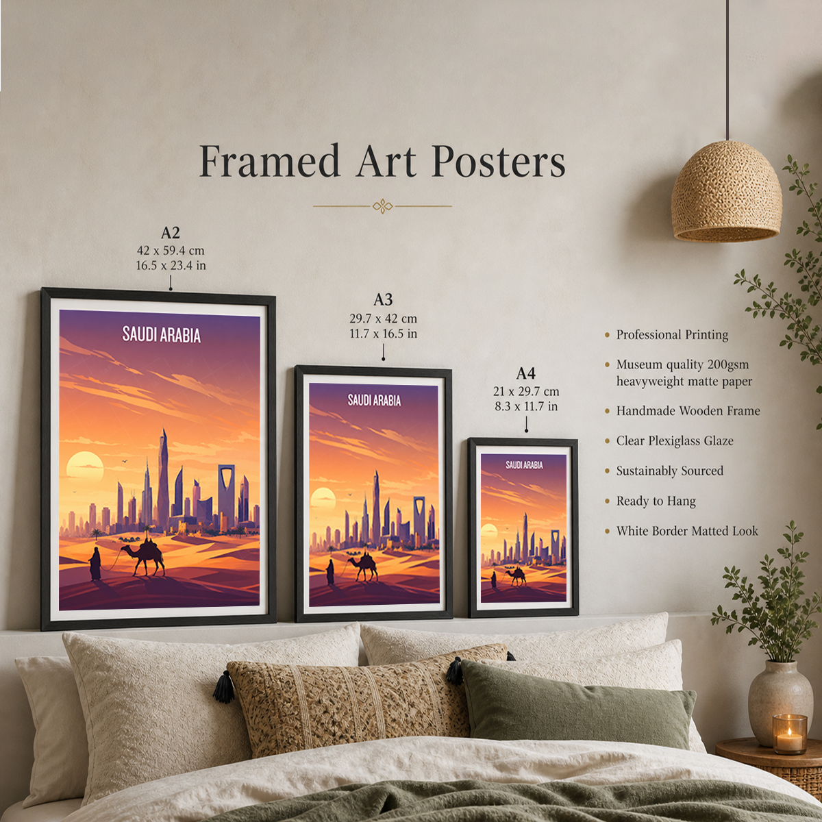 Saudi Arabia - Travel Wall Art Deco Poster Print