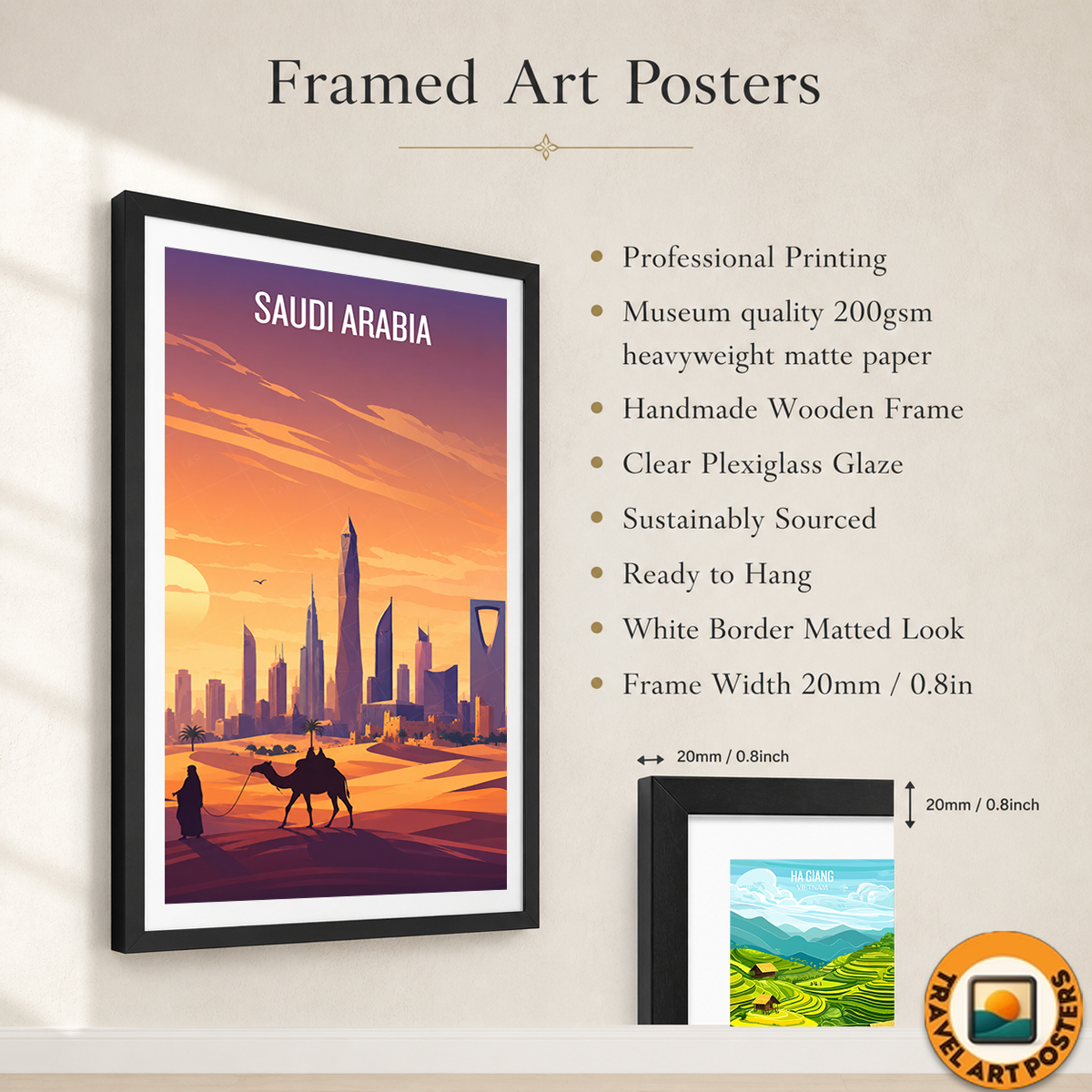 Saudi Arabia - Travel Wall Art Deco Poster Print