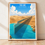The Line - Saudi Arabia - Travel Wall Art Deco Poster Print