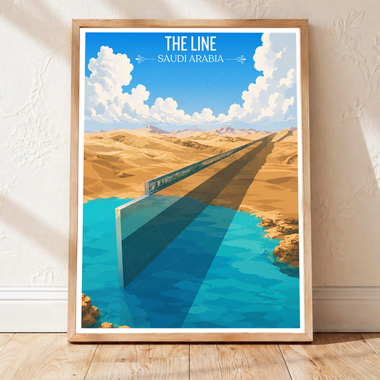 The Line - Saudi Arabia - Travel Wall Art Deco Poster Print - Art Print - Travel Art Poster