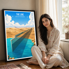 The Line - Saudi Arabia - Travel Wall Art Deco Poster Print