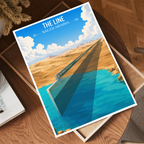 The Line - Saudi Arabia - Travel Wall Art Deco Poster Print