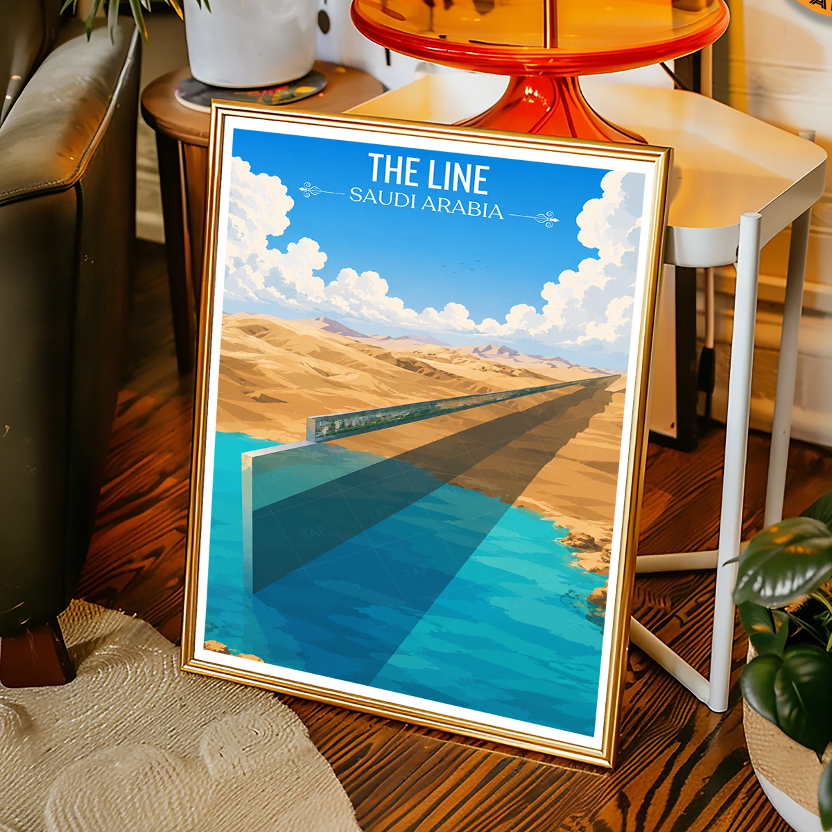 The Line - Saudi Arabia - Travel Wall Art Deco Poster Print