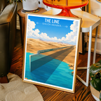 The Line - Saudi Arabia - Travel Wall Art Deco Poster Print