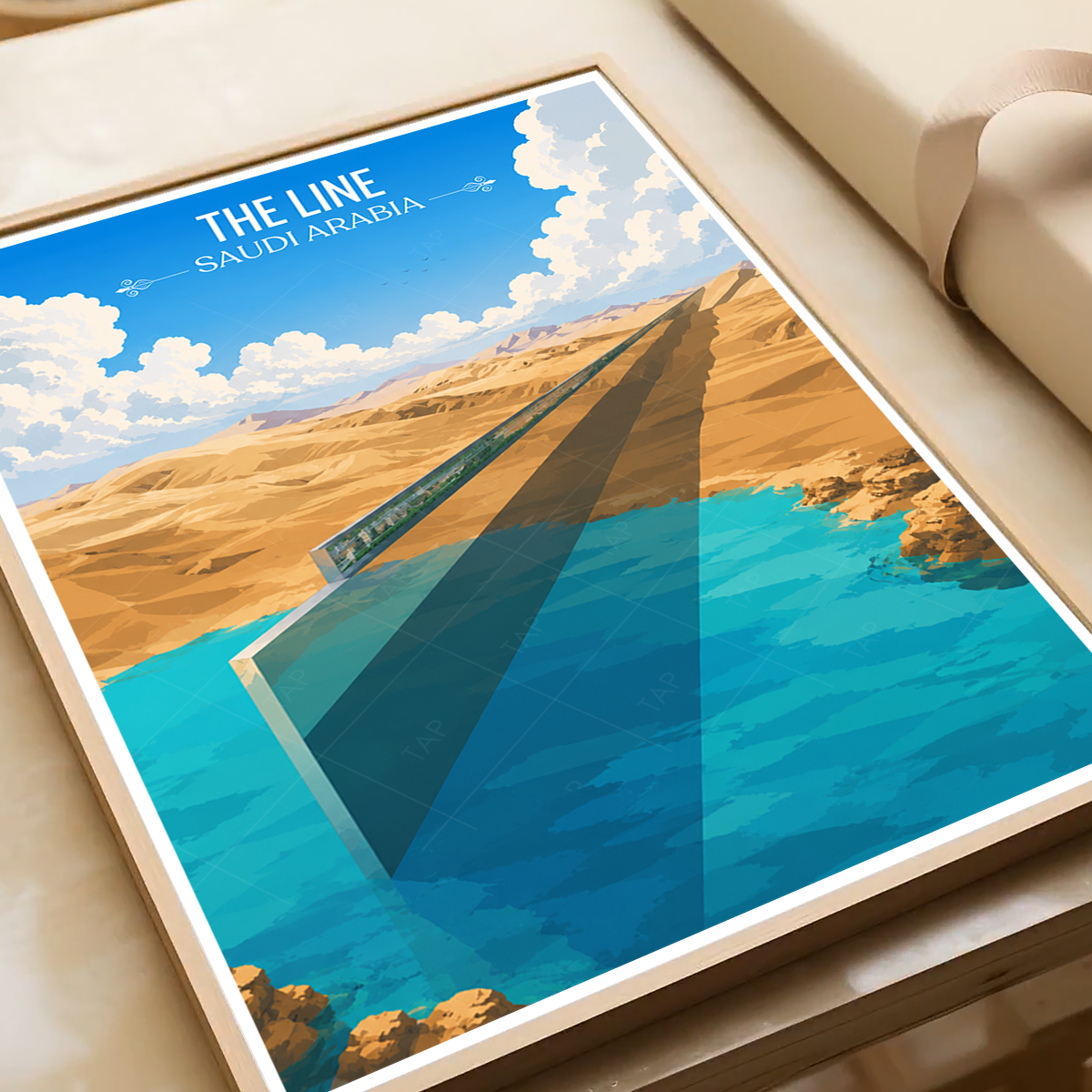 The Line - Saudi Arabia - Travel Wall Art Deco Poster Print