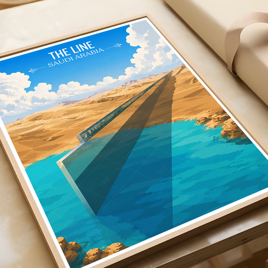 The Line - Saudi Arabia - Travel Wall Art Deco Poster Print - Art Print - Travel Art Poster