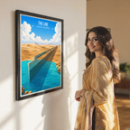 The Line - Saudi Arabia - Travel Wall Art Deco Poster Print