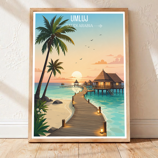 Umluj - Saudi Arabia - Travel Wall Art Deco Poster Print - Art Print - Travel Art Poster