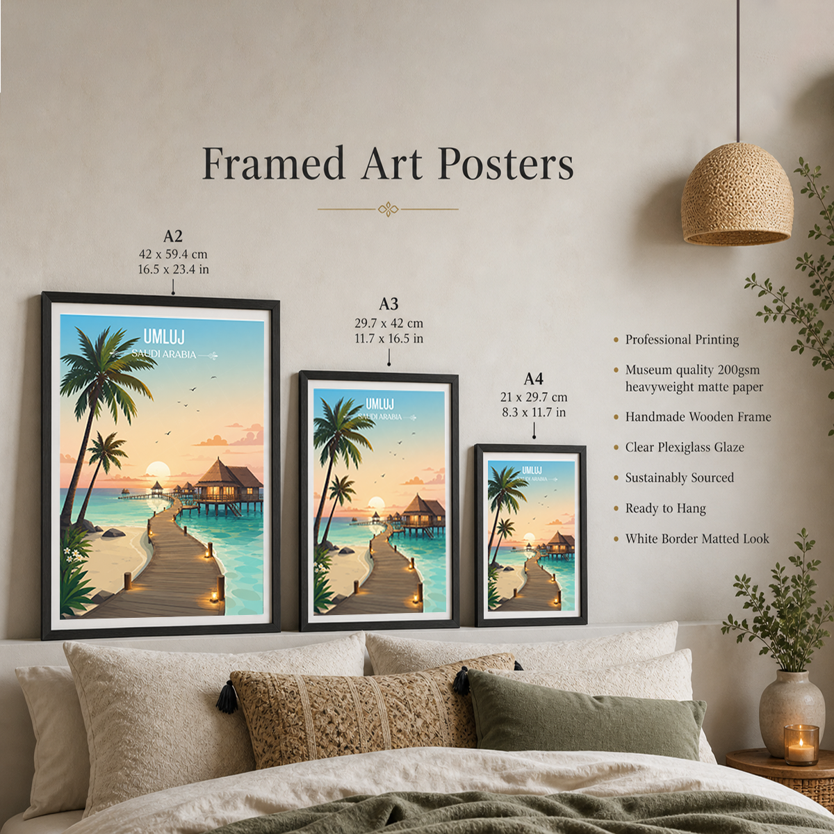 Umluj - Saudi Arabia - Travel Wall Art Deco Poster Print