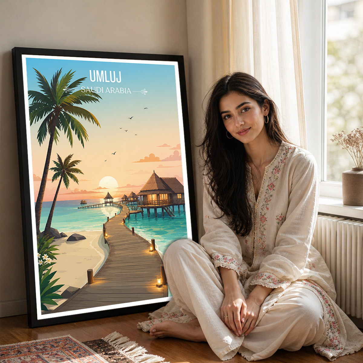 Umluj - Saudi Arabia - Travel Wall Art Deco Poster Print