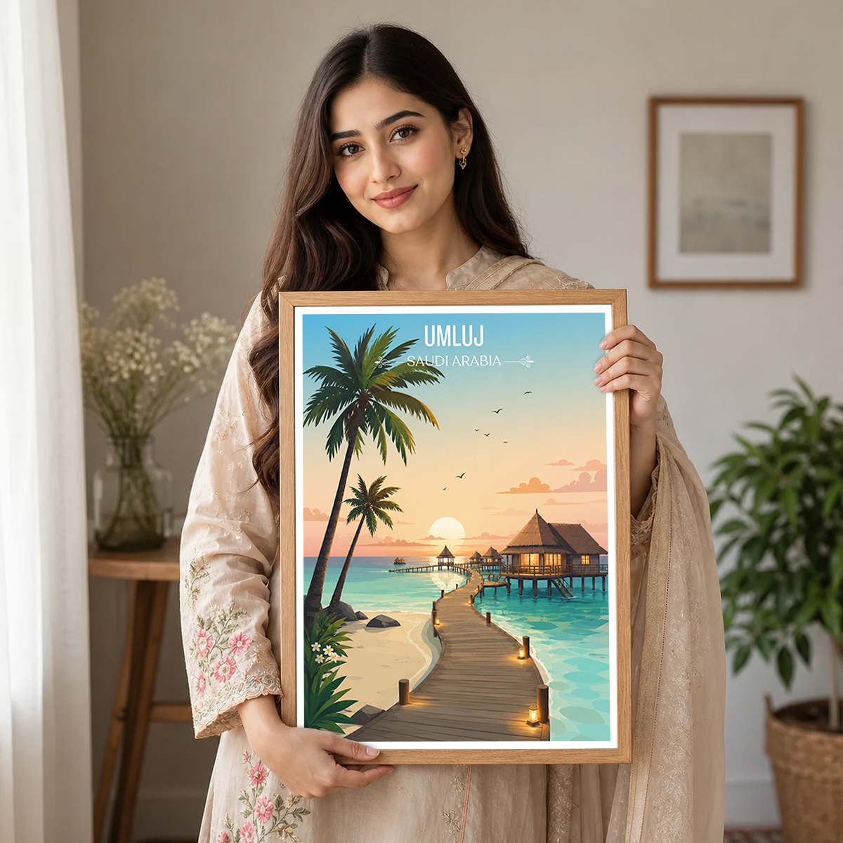 Umluj - Saudi Arabia - Travel Wall Art Deco Poster Print