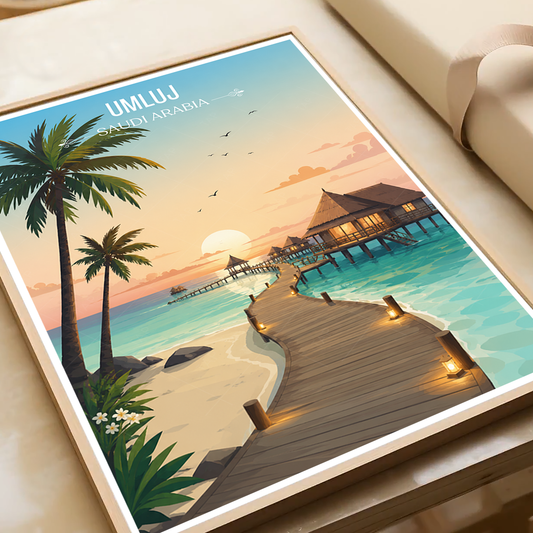 Umluj - Saudi Arabia - Travel Wall Art Deco Poster Print - Art Print - Travel Art Poster