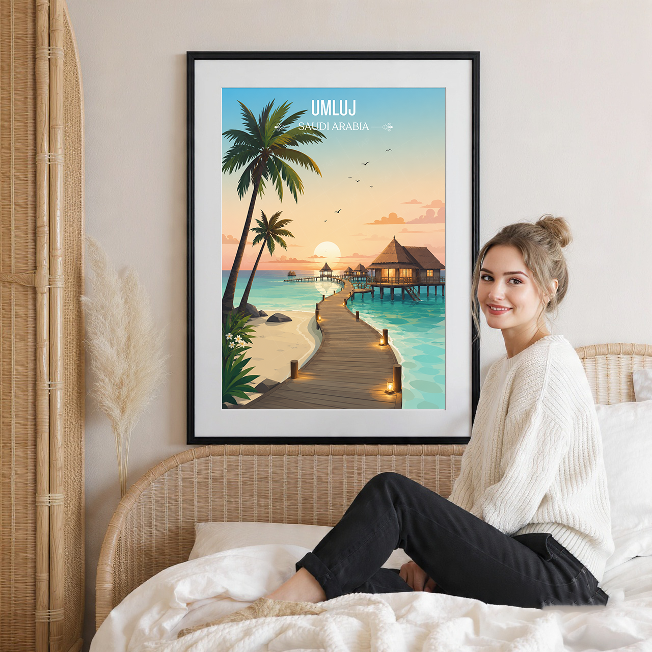 Umluj - Saudi Arabia - Travel Wall Art Deco Poster Print