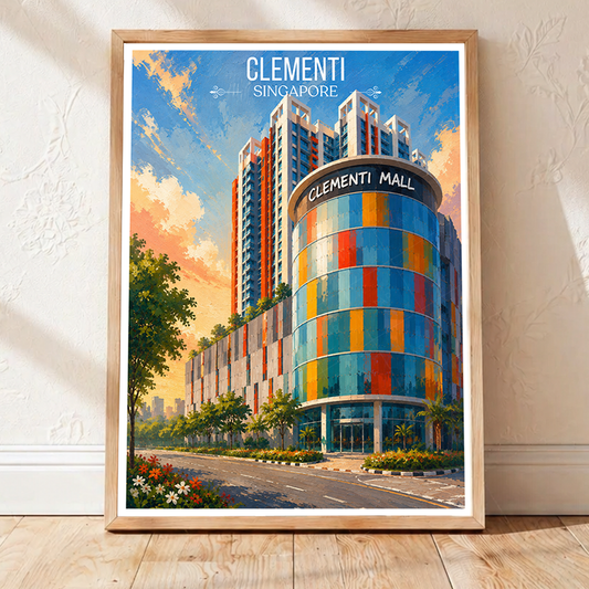 Clementi - Singapore - Poster Print Modern Style Wall Art - Art Print - Travel Art Poster