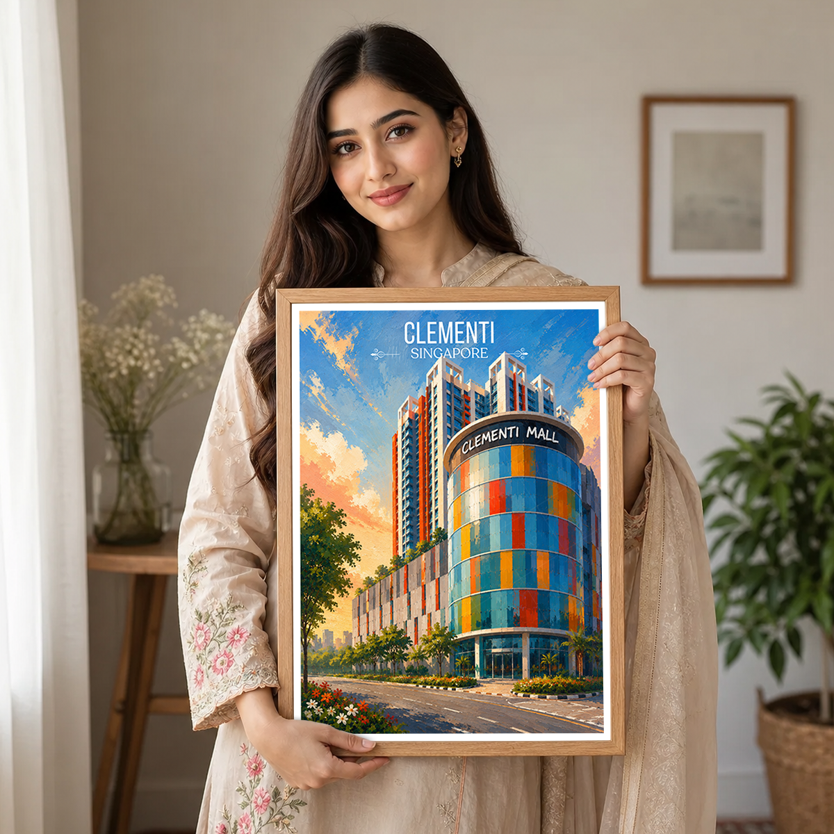 Clementi - Singapore - Poster Print Modern Style Wall Art