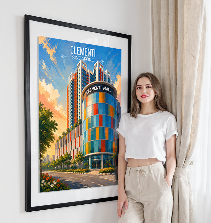 Clementi - Singapore - Poster Print Modern Style Wall Art