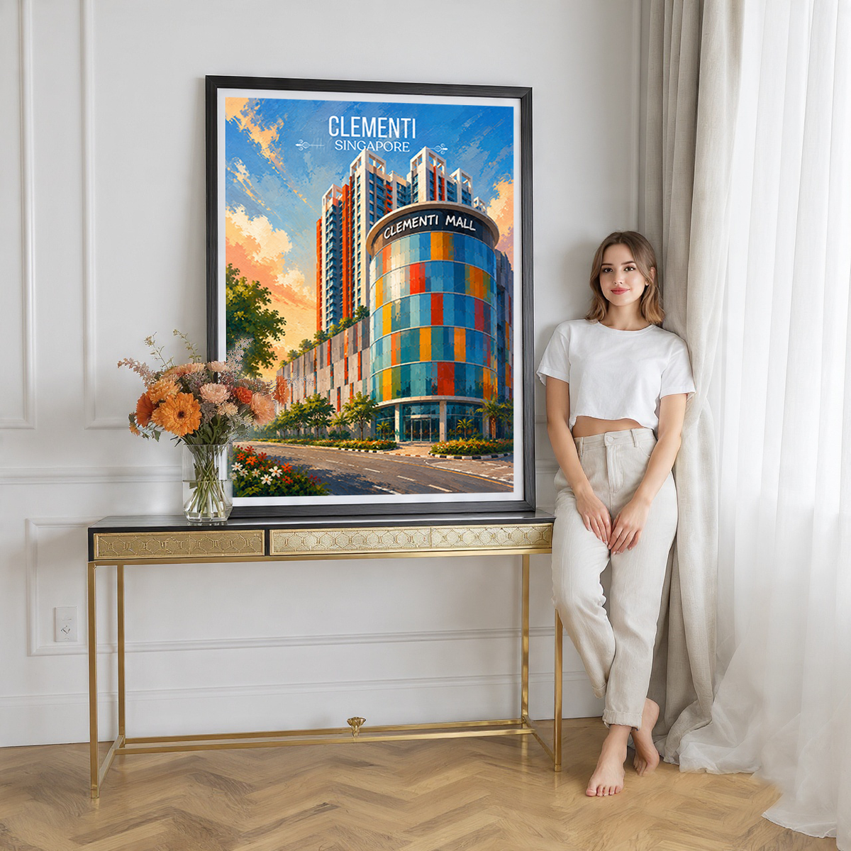 Clementi - Singapore - Poster Print Modern Style Wall Art