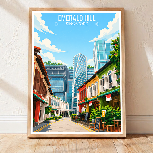 Emerald Hill - Singapore - Poster Print Modern Style Wall Art - Art Print - Travel Art Poster