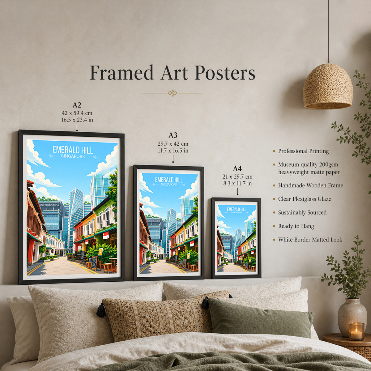 Emerald Hill - Singapore - Poster Print Modern Style Wall Art