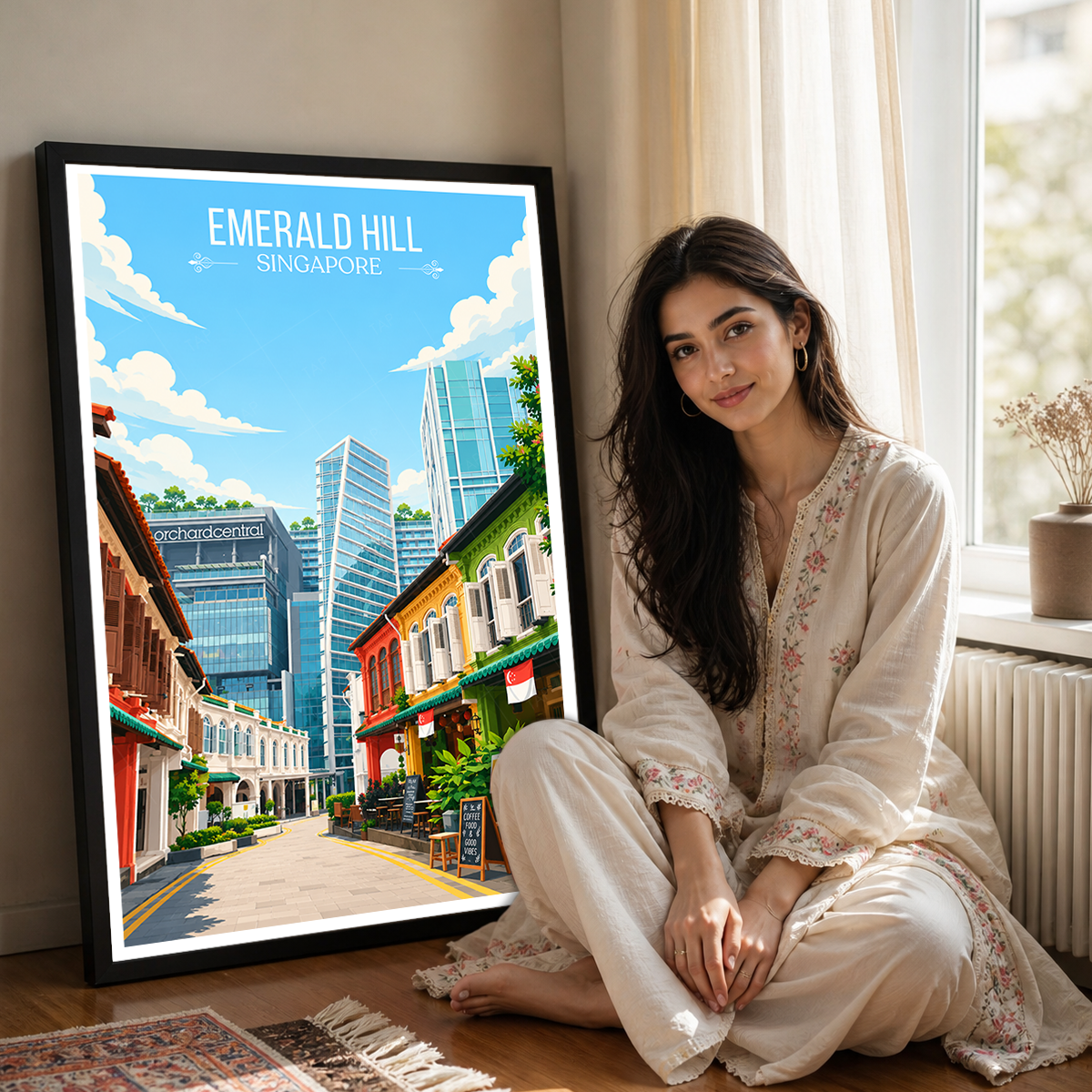 Emerald Hill - Singapore - Poster Print Modern Style Wall Art