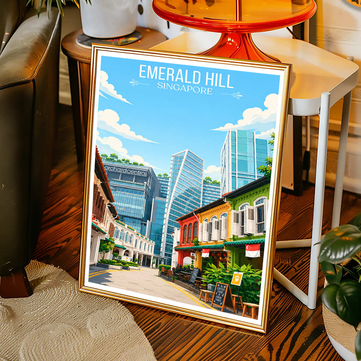 Emerald Hill - Singapore - Poster Print Modern Style Wall Art