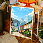Emerald Hill - Singapore - Poster Print Modern Style Wall Art