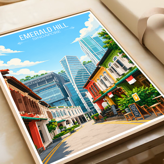 Emerald Hill - Singapore - Poster Print Modern Style Wall Art - Art Print - Travel Art Poster